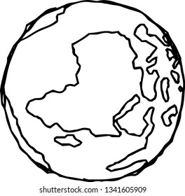 This is a rough sketch of the earth.