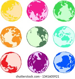 This is a rough sketch of the earth.

