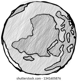 This is a rough sketch of the picture book style earth.