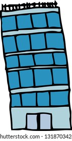 This is a rough sketch of a skyscraper.