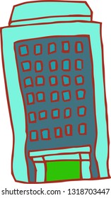 This is a rough sketch of a skyscraper.