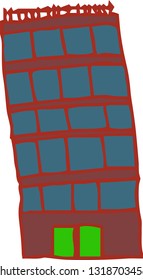 This is a rough sketch of a skyscraper.