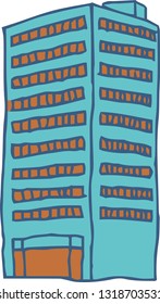 This is a rough sketch of a skyscraper.