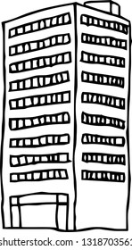 This is a rough sketch of a skyscraper.