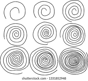 This is a rough sketch of a spiral pattern.