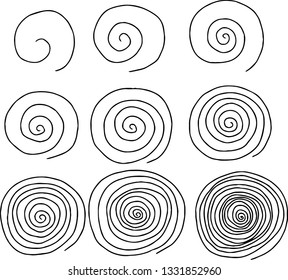 This is a rough sketch of a spiral pattern.