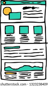 This is a rough sketch of the website mockup.