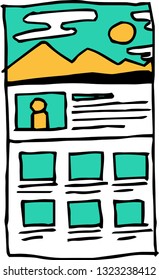 This is a rough sketch of the website mockup.