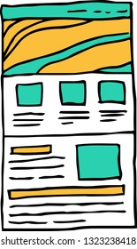 This is a rough sketch of the website mockup.