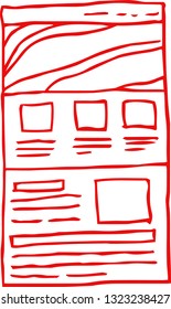 This is a rough sketch of the website mockup.