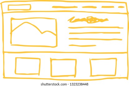 This is a rough sketch of the website mockup.