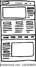 This is a rough sketch of the website mockup.