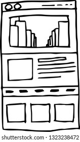 This is a rough sketch of the website mockup.