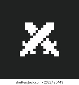Dies ist Rpg Symbol in Pixelkunst mit weißer Farbe und schwarzem Hintergrund , dieses Element gut für Präsentationen, Sticker, Symbole, T-Shirt-Design, Spiel-Objekt, Logo und Ihr Projekt.