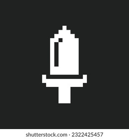 este es un icono de Rpg en arte de píxeles con color blanco y fondo negro, este elemento es bueno para presentaciones, pegatinas, iconos, diseño de camisetas, activo de juego, logotipo y su proyecto.