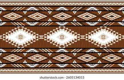 This rug capet  geometric  pattern with rich brown and beige tones. Inspired by Native American motifs, it’s perfect for bohemian and rustic decor.