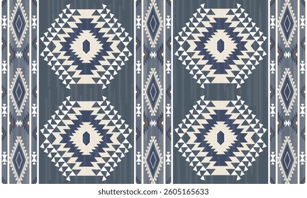 This rug capet  geometric  pattern with rich grey, white and beige tones. Inspired by Native American motifs, it’s perfect for bohemian and rustic decor.