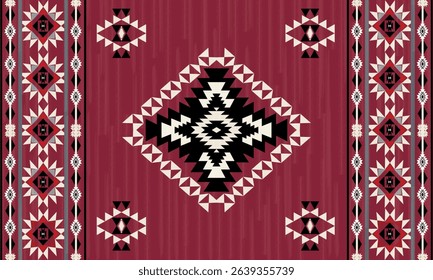 This rug capet  geometric  pattern with red and beige tones. Inspired by Native American motifs, it’s perfect for bohemian, arabian  and rustic decor.
