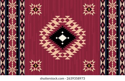 This rug capet  geometric  pattern with red, gold, and beige tones. Inspired by Native American motifs, it’s perfect for bohemian, arabian  and rustic decor.
