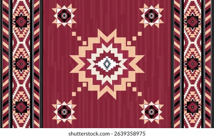 This rug capet  geometric  pattern with red, gold, and beige tones. Inspired by Native American motifs, it’s perfect for bohemian, arabian  and rustic decor.