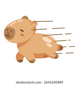 This Running capybara illustration is suitable for Capybara lover, wildlife animal, etc.