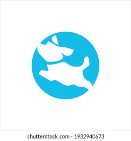 Este es un diseño de logotipo icónico para perros en funcionamiento