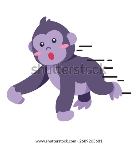 This running gorilla illustration is suitable for animal especially Gorilla.