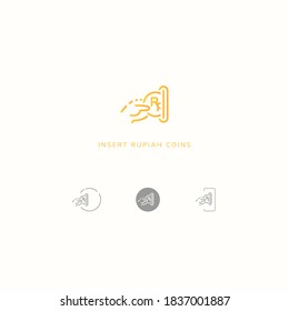 This is the rupiah currency coin insert icon. You can use it in a financial or insurance application.