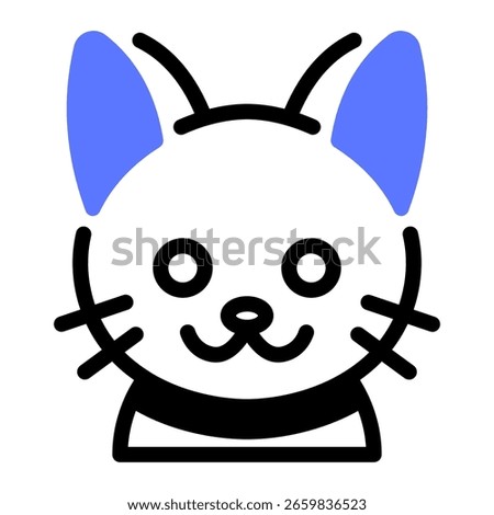 This Russian Blue icon is suitable for Cat Breeds, Pets, etc.