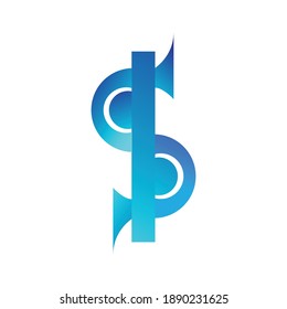 This s icon is full blue and the dollar currency is blue