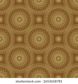 Esta peça de geometria sagrada combina padrões de linha boho, geometria de linha fina e padrão simétrico com fundo marrom-argila e linhas de azeitona pálidas para um equilíbrio espiritual e geometria calmante.
