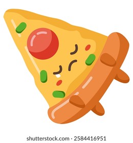 This sad pizza illustration is suitable for Ramadan Islamic event etc