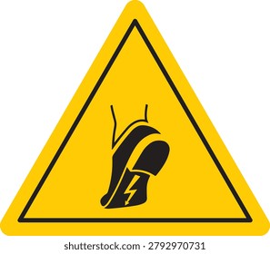This safety sign is a yellow triangular warning sign indicating a danger of electric shock or electrical hazard.