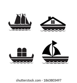 this is sailing ships in the river with the color of black.