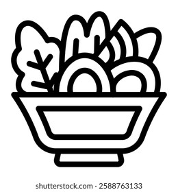This Salad icon is suitable for Restaurant Menu, Food, etc