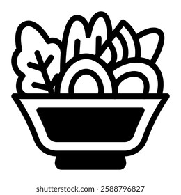 This Salad icon is suitable for Restaurant Menu, Food, etc