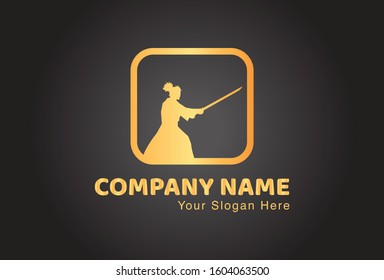 This is samurai logo, this gold design is very attractive and unique, this logo can be used for companies, brochures, websites, mugs, stickers, and posters.