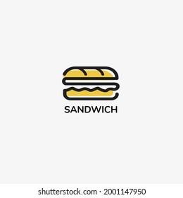 This sandwich artwork can be used as a logo, icon or other design product.