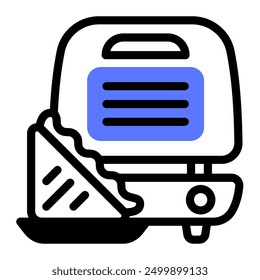 This Sandwich Maker icon is suitable for kitchen appliance, kitchen, cookware, etc.