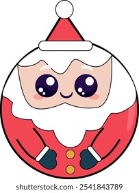 This " Santa Christmas Tree Ball " vector design is a delightful and festive holiday asset perfect for adding seasonal charm to a variety of creative projects.