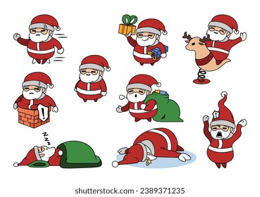 This is a Santa Clause Design bundle. Funny and Cool chibi design for christmas assets. Vector design for Ornament, Accessories, Element or any Graphic Design Needs.