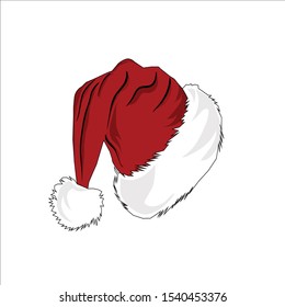 This is a Santa hat vector and this design can be used for tshirt posters or Christmas greeting cards