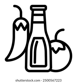 Este icono de salsas es adecuado para comestibles, compras, comercio electrónico, etc.