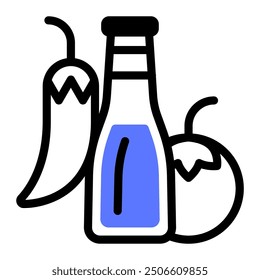 Este icono de salsas es adecuado para comestibles, compras, comercio electrónico, etc.