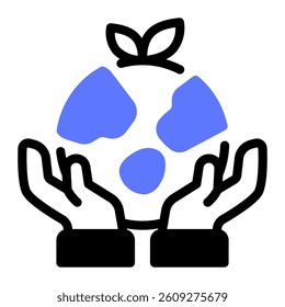 This Save the earth icon is suitable for Earth Day, Save the Earth, Plastic Pollution, etc