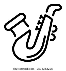 Dieses Saxophon-Symbol eignet sich für Musik, Musikinstrument, Unterhaltung und Multimedia, etc.