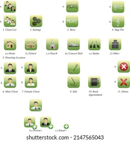 This is scalable vector icon set, available for revision as much as needed.