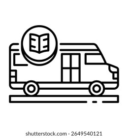 This School bus icon is suitable for Transportation, Travel and Tourism, etc