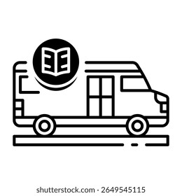 This School bus icon is suitable for Transportation, Travel and Tourism, etc