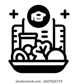 Dieses Schulspeisesymbol eignet sich für Hunger, humanitäre und verwandte Bereiche.